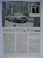 Renault 20 TL & Automaat 1976 Brochure Catalogue Prospekt, Livres, Autos | Brochures & Magazines, Utilisé, Envoi, Renault