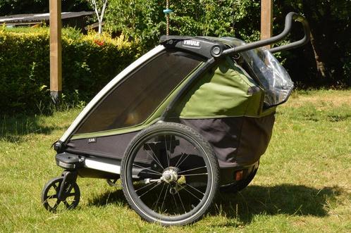 Thule fietskar cab 2, Fietsen en Brommers, Fietsaccessoires | Aanhangwagens en Karren, Gebruikt, Kinderkar, 40 tot 60 kg, Vering