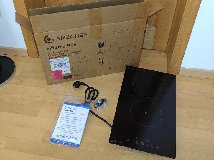 3200W keramische kookplaat met 2 pitten, 9 niveaus, Elektronische apparatuur, Kookplaten, Nieuw, Tussenbouw, Elektrisch, 3 kookzones of minder