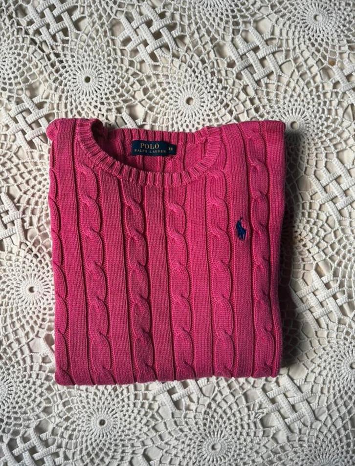 Ralph Lauren Kabel trui - roze - XS/S, Kleding | Dames, Truien en Vesten, Zo goed als nieuw, Maat 34 (XS) of kleiner, Roze, Ophalen of Verzenden