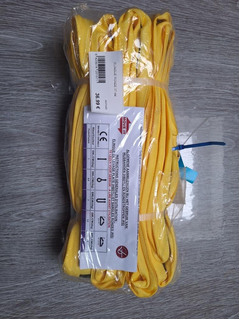 Élingue rondelles 3 tonne 4metres valeur 36.99€, Enlèvement, Neuf