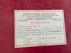 Diploma. Internationale autoschool. 1955, Enlèvement ou Envoi