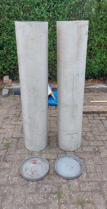 2 x Pvc buis 30cm doorsnee met deksel beschikbaar voor biedingen