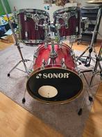Maple drumstel Sonor Compleet, nieuwe vellen en cymbalen., Ophalen, Zo goed als nieuw, Sonor