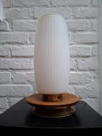 Philips (?) lampe de table, opaline/hêtre, milieu du siècle, Enlèvement ou Envoi