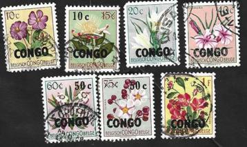14 Postzegels 1960 Bloemenreeks met opdruk "Congo" beschikbaar voor biedingen