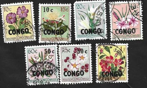 14 Postzegels 1960 Bloemenreeks met opdruk "Congo", Postzegels en Munten, Postzegels | Thematische zegels, Gestempeld, Dier of Natuur