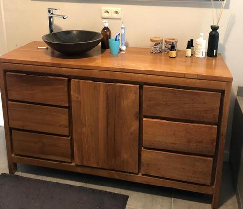 Badkamermeubel met waskom en kraan, Huis en Inrichting, Badkamer | Badkamermeubels, Gebruikt, Wasbak of Wastafel, Minder dan 100 cm