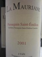 La Mauriane 2001 (Puisseguin-Saint-Emilion) (6x75cl), Collections, Comme neuf, Pleine, France, Envoi