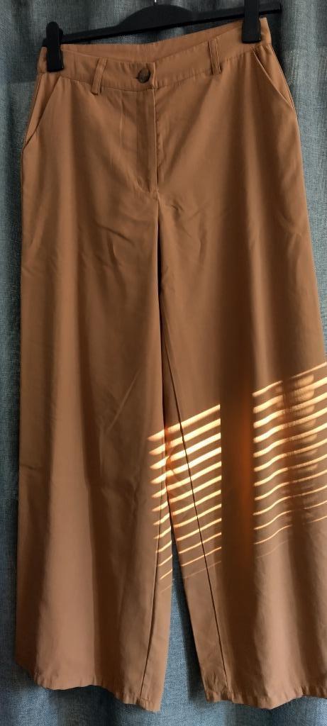 Nieuwe zomer Broek wijde pijpen JDY/ MT S, Kleding | Dames, Broeken en Pantalons, Nieuw, Maat 36 (S), Bruin, Lang, Verzenden