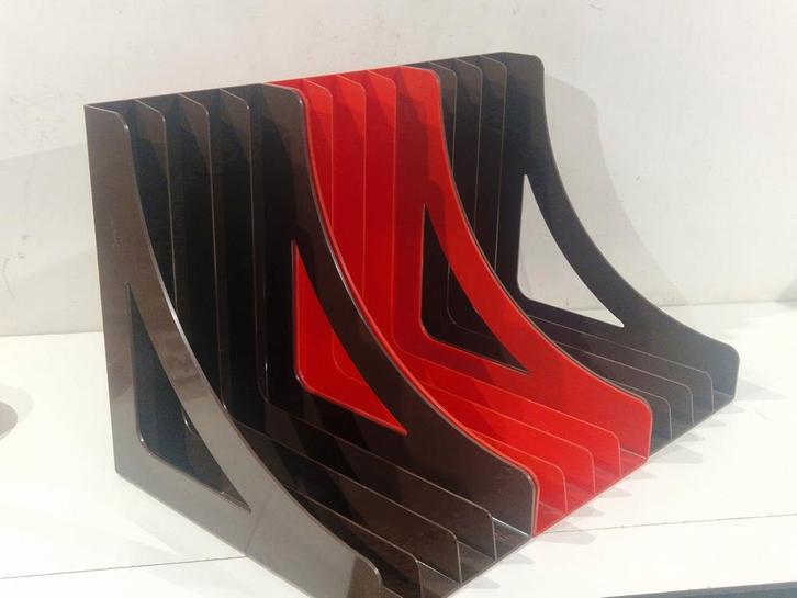 Set van 3 Wittner lp vinyl bakken houders , 2 x bruin en 1 r, Cd's en Dvd's, Vinyl | Overige Vinyl, Zo goed als nieuw, Ophalen of Verzenden