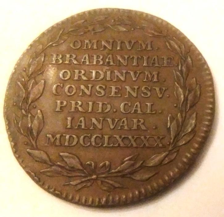 medaille 1790 vrijheid van brabant T. van berckel, Postzegels en Munten, Penningen en Medailles, Overige materialen, Ophalen of Verzenden
