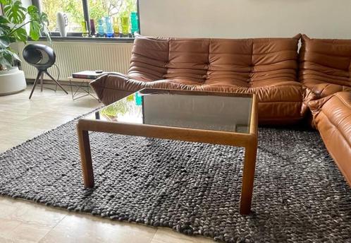Salontafel Van den Berghe – Pauvers / Vintage design tafel, Huis en Inrichting, Tafels | Salontafels, Gebruikt, Eikenhout, Ophalen
