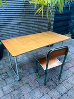 Petit bureau d écolier industriel + chaise, Ophalen, Zo goed als nieuw