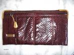 vintage clutch / tas - slangenleder - bordeaux, Ophalen of Verzenden, Gebruikt, Overige kleuren