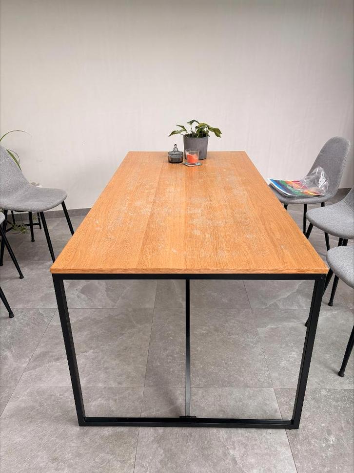 Stevige eettafel, Huis en Inrichting, Tafels | Eettafels, Gebruikt, 50 tot 100 cm, 150 tot 200 cm, Vijf personen of meer, Rechthoekig