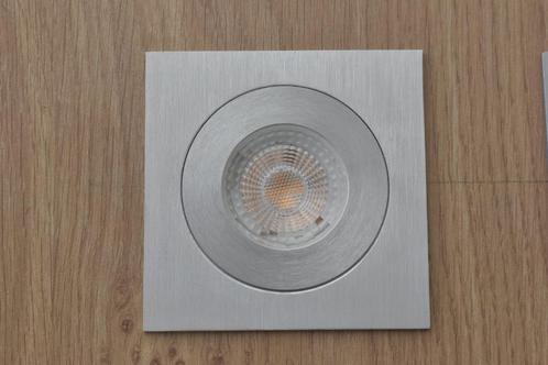 125 nieuwe inbouw LED plafond spots vierkant geborsteld alu, Huis en Inrichting, Lampen | Spots, Nieuw, Plafondspot of Wandspot