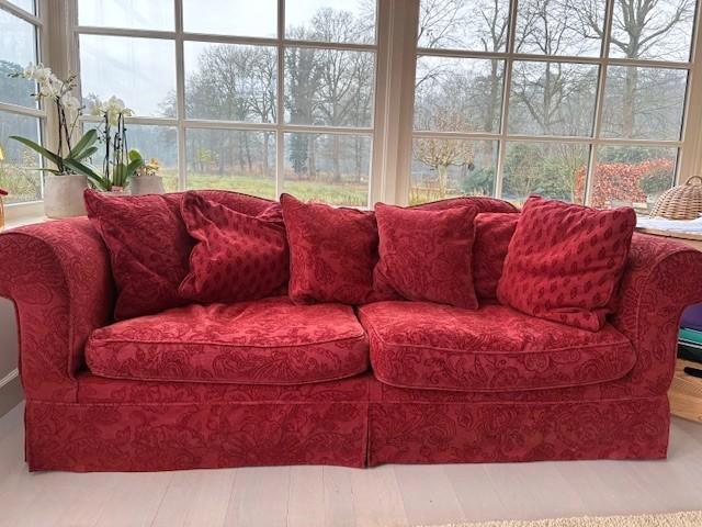 zetel, Huis en Inrichting, Zetels | Zetels, Gebruikt, Rechte bank, Driepersoons, 200 tot 250 cm, 75 tot 100 cm, Stof, Ophalen