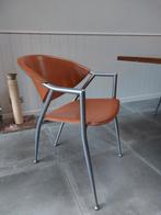 6 ledere stoelen, Huis en Inrichting, Stoelen, Ophalen, Gebruikt, Bruin, Modern