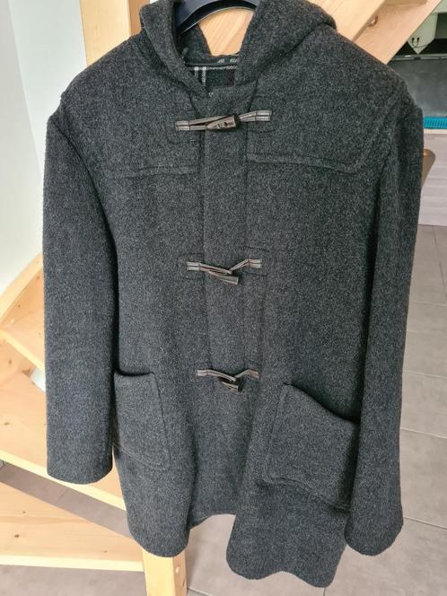 Duffelcoat Trespass in wol zwart, geruite voering - maat M, Kleding | Heren, Jassen | Winter, Zo goed als nieuw, Maat 48/50 (M)