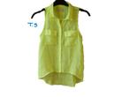 (10)- chemisier femme t.36 jaune fluo - berska -, Kleding | Dames, Blouses en Tunieken, Berska, Geel, Ophalen of Verzenden, Zo goed als nieuw