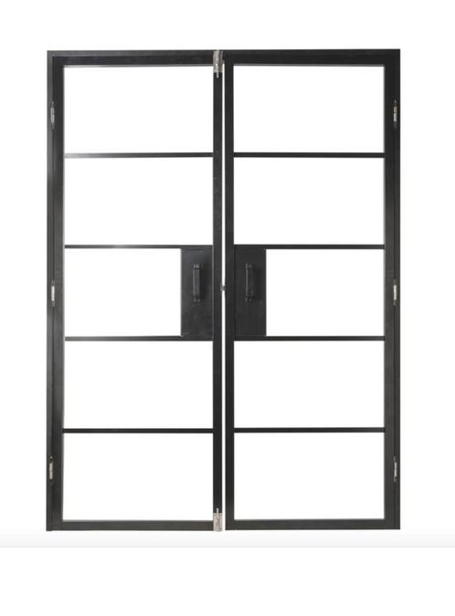 dubbele binnendeur ODILE steel look, Doe-het-zelf en Bouw, Deuren en Vliegenramen, Gebruikt, Binnendeur, Ophalen