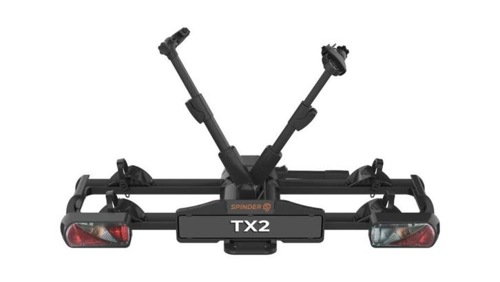 Nieuw de Spinder TX2 fietsendrager model 2025, op voorraad., Auto diversen, Fietsendragers, Nieuw, Trekhaakdrager, 2 fietsen, Brede banden
