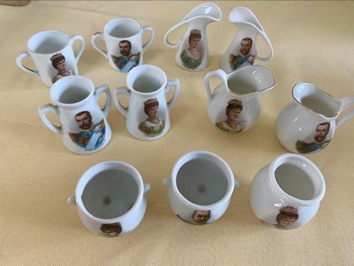 Melkkannetjes en suikerpotjes George V en Mary, Verzamelen, Koningshuis en Royalty, Zo goed als nieuw, Ophalen of Verzenden
