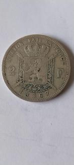 Argent 2fr 1867 fr, Timbres & Monnaies, Monnaies | Belgique, Argent, Envoi, Monnaie en vrac, Argent