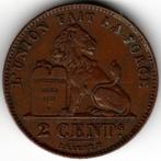 Belgique : 2 centimes 1912 Français Morin 312 Ref 14993, Timbres & Monnaies, Monnaies | Belgique, Bronze, Enlèvement ou Envoi