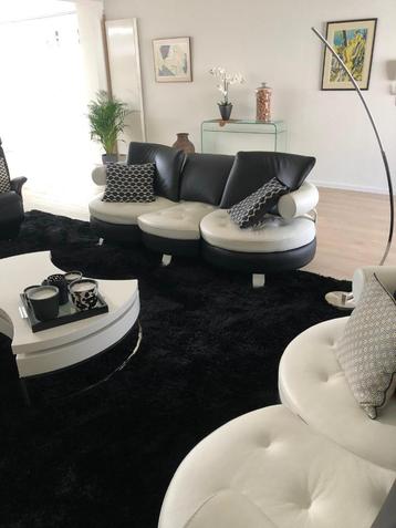 Lederen design zetel - 3zit & chaise longue beschikbaar voor biedingen
