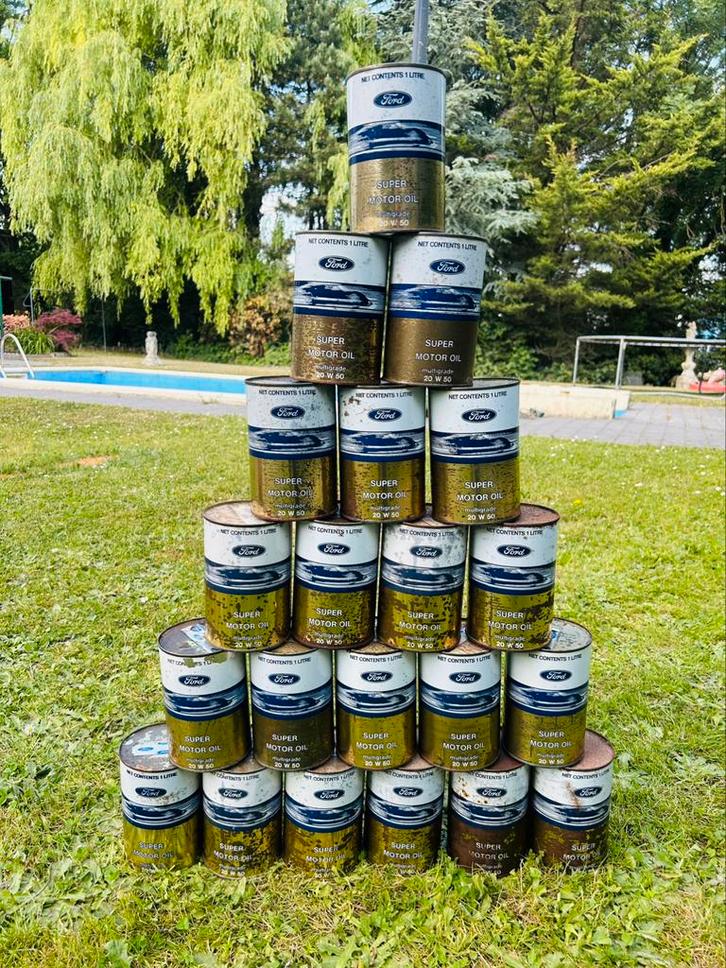 Lot de 21 bidons d’huile olieblik olieblikken Ford oil can, Verzamelen, Merken en Reclamevoorwerpen, Ophalen of Verzenden