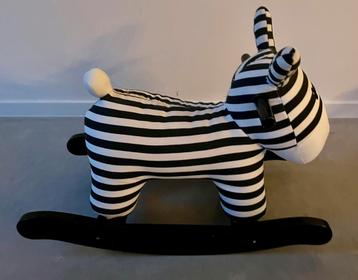 Cheval à bascule Kids Concept noir et blanc, Enlèvement, Comme neuf