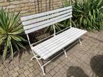 Tuinbank frame smeedijzer en hout franse bistrobank, Ophalen, Hout