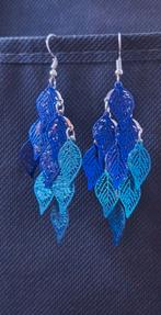 Oorbellen met blaadjes, Overige materialen, Hangers, Blauw, Nieuw