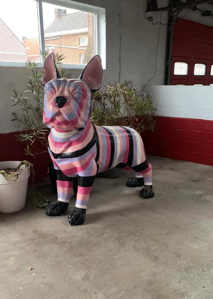 Standbeeld Franse Bulldog XXL - TexArtes - 180x70x200cm, Tuin en Terras, Tuinbeelden, Zo goed als nieuw, Dierenbeeld, Ophalen