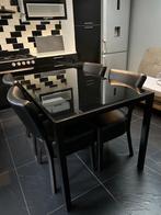 Table et chaises de cuisine, Maison & Meubles, Noir, Utilisé, Enlèvement ou Envoi