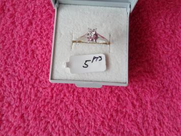 Bague Or Blanc 5 PTS. Bague Fiançailles ou autre. Vintage, Bijoux, Sacs & Beauté, Enlèvement ou Envoi, Femme ou Homme, Or, Utilisé
