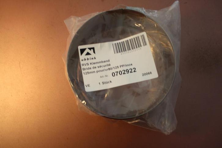 Ubbink Rolux Buitenwandsysteem Klemband RVS 80/125, Doe-het-zelf en Bouw, Chauffageketels en Boilers, Nieuw, Onderdeel, Ophalen of Verzenden