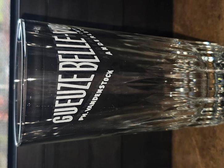 Set van 4 vintage Belle-Vue Gueuze glazen – Ph. Vandenstock, Verzamelen, Glas en Drinkglazen, Zo goed als nieuw, Ophalen of Verzenden