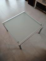 Salontafel in glas en aluminium 90x90x45cm, Huis en Inrichting, Tafels | Salontafels, Ophalen, 50 tot 100 cm, 50 tot 75 cm, Vierkant