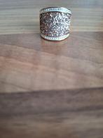 VOLLEDIG NIEUW - bruine ring met steentjes van Victoria, Bijoux, Sacs & Beauté, Bagues, Neuf, Plus petit que 17, Brun, Enlèvement