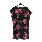 Zomerjurk bloemen zwart roze L, Kleding | Dames, Jurken, Verzenden, Zwart, Maat 42/44 (L), Nieuw