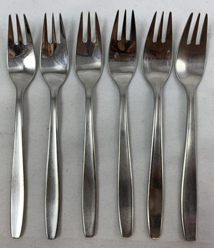 Gero Zilmeta 512 Foxtrot 6x taartvorken 14 cm gebaksvorken, Huis en Inrichting, Keuken | Bestek, Zo goed als nieuw, Verzenden