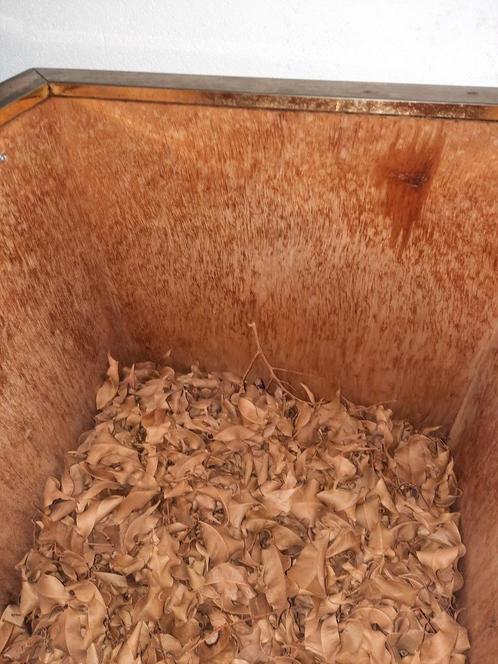 Jaren '60 messing met spiegelglas plantenbak, Tuin en Terras, Bloembakken en Plantenbakken, Gebruikt, Overige materialen, Binnen