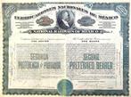 National Railways of Mexico 1910, Postzegels en Munten, Aandelen en Waardepapieren, Ophalen of Verzenden, Voor 1920, Aandeel