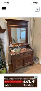 Antiek badkamer wastafel met mooie oude marmer mooi stuk !!, Ophalen