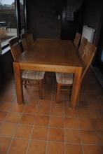 tafel met stoelen, Huis en Inrichting, Tafels | Eettafels, Ophalen, Gebruikt, Eikenhout, Vijf personen of meer
