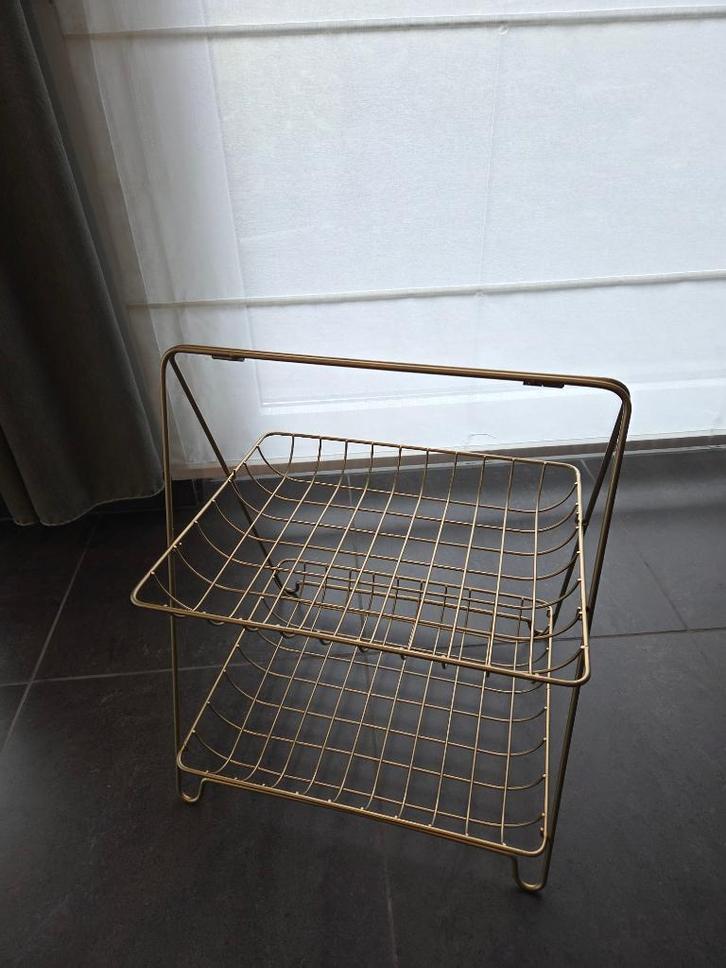 Gouden rek – 2 etages (403448 cm) – ideaal voor doopsuiker, Kinderen en Baby's, Kraamcadeaus en Geboorteborden, Zo goed als nieuw