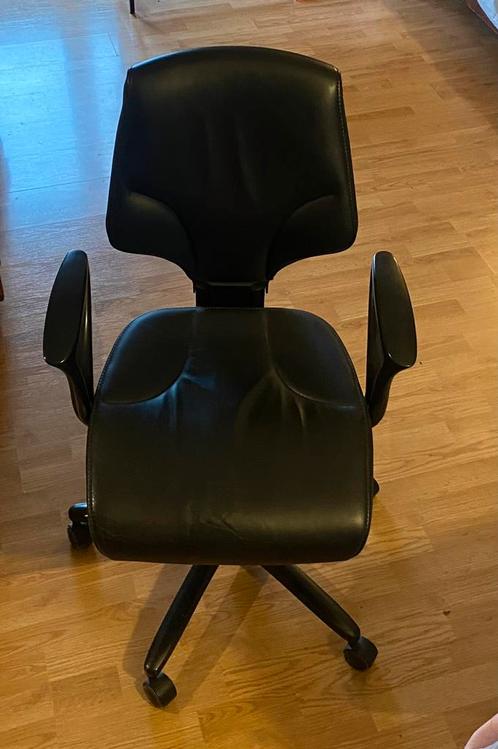 Schitterende GIROFLEX PRO ergonomische lederen bureaustoel, Huis en Inrichting, Bureaustoelen, Zo goed als nieuw, Bureaustoel